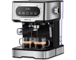 KOTLIE Espresso Machine, Espresso Portafilter Machine with Professional Milk Foam Nozzle, 20 Bar LED Touchscreen Coffee & Espresso Machine, 1.5 L Water Tank, 2 Filters, 1100 W