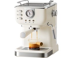 Luvlea koffiezetapparaat - Espresso apparaat - Beige koffie apparaat - Met melkopschuimer - Koffie - Cappuccino - Beige