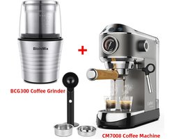 Mima® Koffiezetapparaat- Bonen Vers Malen- Koffiemachine-Koffiemolen- Silver- Melkopschuimer-Pistonmachine Koffie- Espressomachine