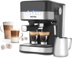 Petra Espressomachine – Filterdrager – Professioneel Melkschuimmondstuk – 1.5L – 15 Bar – 850W