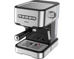 SOGO Pistonmachine met Stoompijpje - Espressomachine - 1.5l Waterreservoir - 20 bar - RVS - 850W