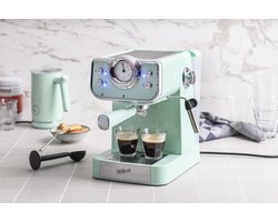 Espressomachine - koffie machine - espresso - Mint - Retro - OldScool - 950W - 1.5 liter