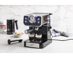 Espressomachine - koffie machine - espresso - Zwart - Retro - OldScool - 950W - 1.5 liter