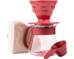 Hario V60 Dripper Set 01 Keramiek - Rood