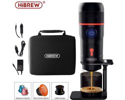 HiBrew® Draagbaar Koffiezetapparaat - Koffiezetapparaat - Poeder & Capsules - Reizen - Lichtgewicht - Koffie - Incl Tas - Zwart