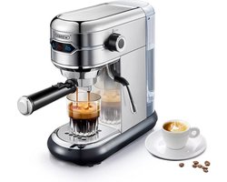 HiBREW H11 1450 Watt Koffiezetapparaat, 19 Bar Halfautomatische Espressomachine Bedieningspaneel-Sterk Stoomschuimsysteem-Premium Kwaliteit