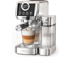 HiBREW H13A 3-in-1 semi-automatische koffiemachine, 6 koffiemodi, extractiedruk van 20 bar, verwijderbare watertank van 1,3 liter, handgreep van 51 mm aluminiumlegering, dubbel boilersysteem, 3 instelbare temperatuurniveaus - EU-stekker