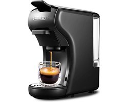 HiBREW H1A 4 IN 1 Expresso Koffiezetapparaat Compatibel met Dolce Gusto Gemalen Koffie(Zwart)-Koud en Heet Extractiesysteem-19 Bar Hoge Druk-2 Kopjes Maatopties-Veilig, Geluidsarm en Makkelijk Schoon Te Maken