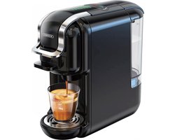 HiBREW H2B 5 in 1 Koffiezetapparaat (Zwart)- 5-in-1 Compatibel met Pods en Espressopoeder-Koude/Warme Modus & LED-bereidingsindicator-19 Bar Drukafzuiging -Compact Ontwerp & Kopjesmaat Tips-Energiebesparing & Anti-Droog Bescherming