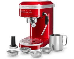 KitchenAid Espressomachine Artisan - koffiemachine met slimme sensortechnologie, stoompijpje en accessoires - Rood