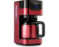 Klarstein Arabica koffiezetapparaat - Filter koffiemachine - Met thermoskan - Voor gemalen koffie - Met EasyTouch Control - Watertank 1,2 liter - 12 kopjes - Rood