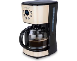 Korona 10666 Retro Koffiezetapparaat | Filterkoffiezetapparaat, LCD-Display, Timer, Koffiezetapparaat met Permanent Filter, Crème, 1,5 Liter