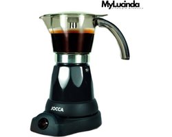 Mylucinda® - Elektrisch Inductie Koffiezetapparaat – Authentieke Italiaanse Espresso voor 6 Kopjes - Compact en Draagbaar - 360° Draaibare Basis - Cool Touch Handvat - 480W - Zwart