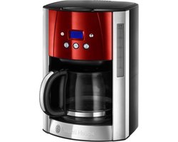 Russell Hobbs 23240-56 Luna Solar Red - Filterkoffiezetapparaat met glazen kan - Rood