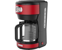 Westinghouse Retro Serie - Koffiezetapparaat - Filterkoffie Machine - Rood - Met Herbruikbare Filter - 10 Koppen Koffie