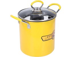 3L Mini Roestvrijstalen Friteuse met Zeef - Multifunctioneel met Antiaanbaklaag - Kip Friet Tempura - Japanse Koekenpan - Thuis Keuken