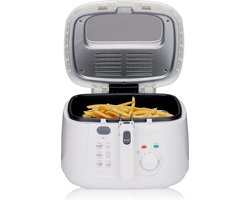 alpina Frituurpan 2.5 Liter - Friteuse met Deksel - 1800W - Wit