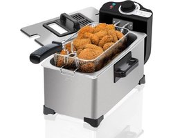 Cecotec CleanFry 3L volledig roestvrijstalen elektrische friteuse capaciteit 3 l, temperatuur tot 190ºC, 2000W