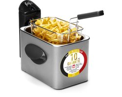 Frifri 1900 | Frituurpan | 2. 5 liter | 2000 Watt | 600 gram friet | 10 jaar garantie | RVS