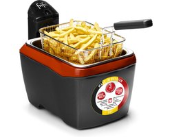 Frifri 905RR | Frituurpan | 3,5 liter | koude zone | 3200 Watt | 1 kg friet | | 3 jaar garantie | Zwart/rood