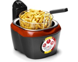 Frifri 918RR | Frituurpan | 3 liter | koude zone | 3200 Watt | 1 kg friet | zwart/rood