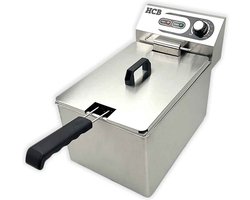 HCB® - Professionele Horeca frituurpan - Friteuse - 11 liter - 230V - RVS / INOX frietketel - 27.5x47.5x35 cm (BxDxH) - 4 kg - 2595