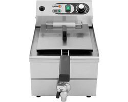 HCB® - Professionele Horeca frituurpan - Friteuse - 13 liter - 230V - RVS / INOX frietketel - 31x49x36 cm (BxDxH) - 9 kg - 8731