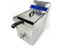 HCB® - Professionele Horeca frituurpan - Friteuse - 14 liter - propaan - RVS / INOX frietketel - 34x60x63 cm (BxDxH) - 9.5 kg - 2135