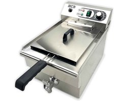 HCB® - Professionele Horeca frituurpan - Friteuse - 16 liter - 400V - RVS / INOX frietketel - 33.6x53x38 cm (BxDxH) - 4.5 kg - 2598