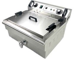 HCB® - Professionele Horeca frituurpan - Friteuse - 30 liter - 400V - RVS / INOX frietketel - 60.6x57.5x40.7 cm (BxDxH) - 25 kg - 6845