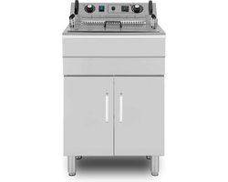 HCB® - Professionele Horeca frituurpan - Friteuse - 30 liter - 400V - RVS / INOX frietketel - 60.5x54x96 cm (BxDxH) - 65.5 kg - 2563