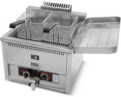 HCB® - Professionele Horeca frituurpan - Friteuse - 30 liter - propaan - RVS / INOX frietketel - 55x47x48 cm (BxDxH) - 15 kg - 2601