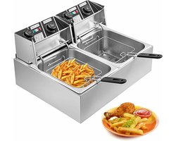 Jo-Jo Products 4U - Dubbele Frituurpan – Dubbele Friteuse 20L – 5000W – Professioneel – Snel Warm – Hoge Kwaliteit - Met 2 Frituurmanden