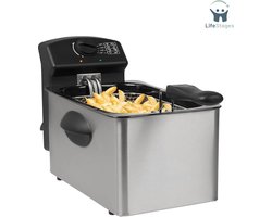 LifeStages - Deep Fryer - Friteuse - 2000 Watt - Inhoud 4 Liter - Thermostaat - Zilver