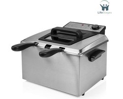 LifeStages - Deep Fryer - Friteuse - Koude Zone - Krachtig 3270 Watt Vermogen - Capaciteit 5 Liter - Zilver