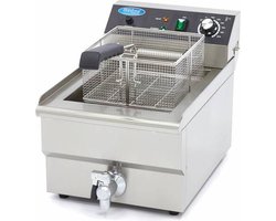 Maxima Frituurpan 16 L 1 Mand met Tapkraan Friteuse - Professioneel - RVS - Frituur Pan 16 liter