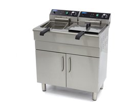 Maxima Frituurpan 2x 16 L 2 Manden met Tapkraan en Opbergruimte Friteuse