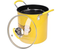 Mini diepe braadpan 3L - roestvrij staal - oliefilter - deksel - keuken thuis - olie-afvoernet - friteuse - diepe pan - braadpan