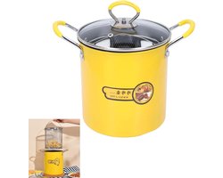 Mini-friteusepan 3L - Roestvrijstalen Friteuse Met Brandwerende Handgreep - Keukenfriteuse Met Oliefilterrekdeksel - Voor Frites, Friet, Vis En Kip