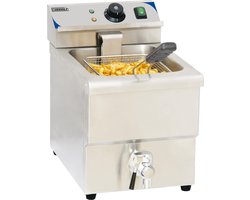 Professionele elektrische friteuse met aftapkraan | RVS | 8 Liter