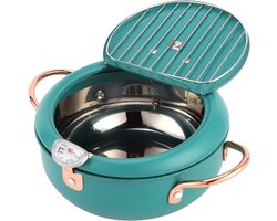 Roestvrij Staal Tempura Friteuse Pot - Japanse Frituurpan met Deksel en Olie Druppelafvoerrek - Voor Keuken Koken - 205 x 113 cm