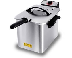 Single Stand-alone diepe-friteuse 4L 3000 W roestvrij staal 4 liter frituurpan - FRYERS (Diep Frituurpan 4 l 08 kg 4 l 190 °C single)