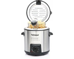 TECHWOOD MINI FRITUUR- EN FONDUEPAN 2-IN-1 RVS