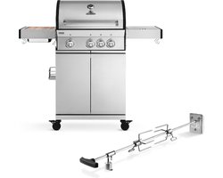 Burnhard Gas BBQ FRED Deluxe - 3 Branders - Keramische Infraroodbrander & Afdekhoes - Deluxe incl. Draaispit