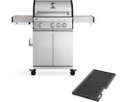 Burnhard Gas BBQ FRED Deluxe - 3 Branders - Keramische Infraroodbrander & Afdekhoes - Deluxe incl. Grillplaat