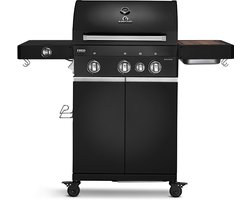 Burnhard Gas BBQ FRED Deluxe Series 3 - 3 Branders - Keramische Infraroodbrander & Afdekhoes - Black Series