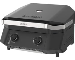 Cozze - Plancha G-500 met Deksel en 2 Branders 6,5 kW - Bijenwas - Zwart