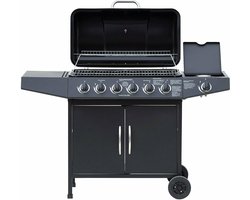 El Fuego Dayton 6.1 gasbarbecue - Gasbbq - 6 branders - 1 zijbrander - Zwart - Grilloppervlak 69x35,5 cm