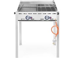 Hendi Green Fire Gasbarbecue met 2-Branders | 2 RVS Grillroosters