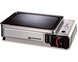 Kemper draagbare Plancha grill in koffer - draagbare gasbarbecue zonder gasfles